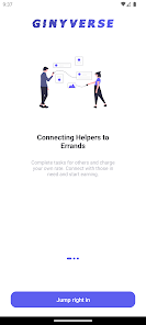 Ginyverse mobile app launch interface