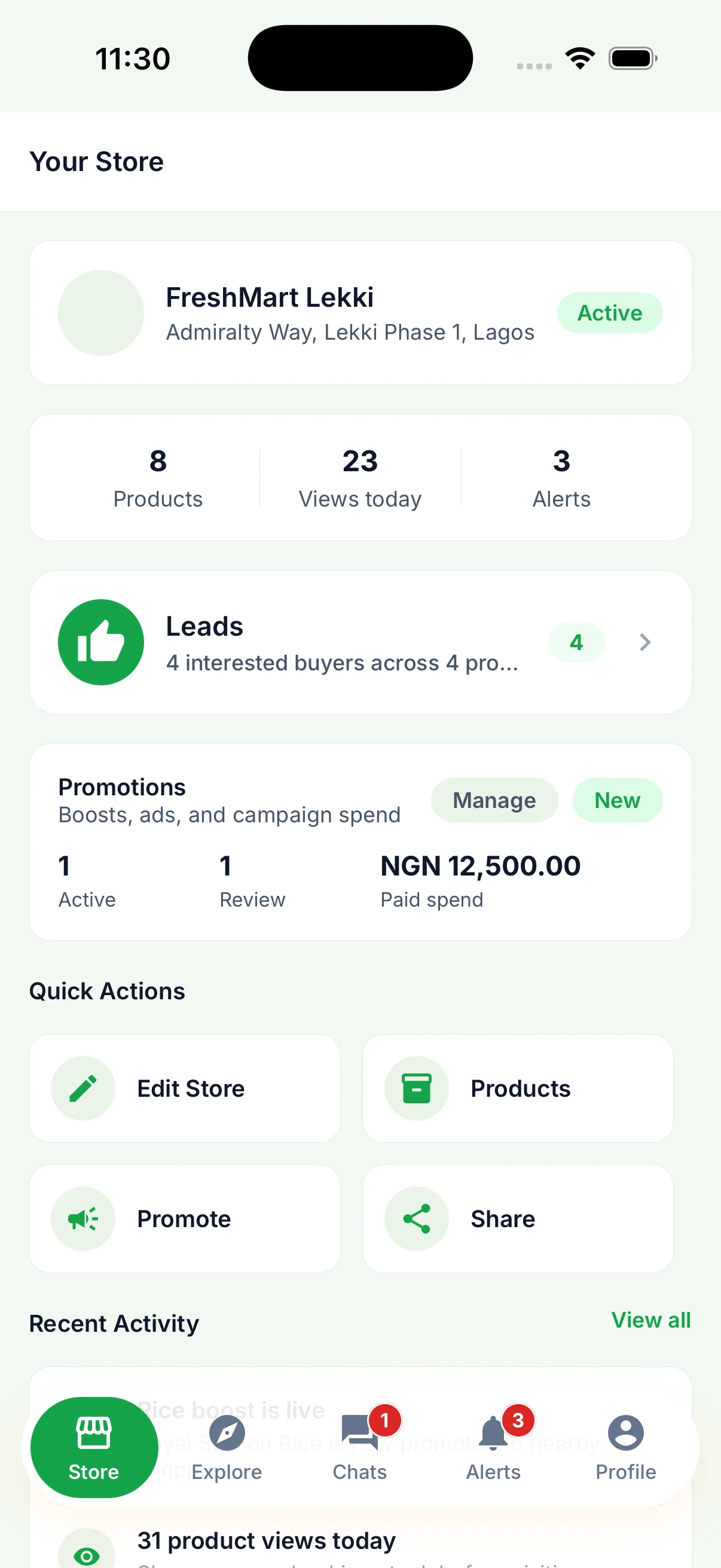 GoodsTally store operations dashboard